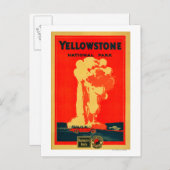 Carte Postale Yellowstone, Ancienne affiche publicitaire fidèle (Devant / Derrière)