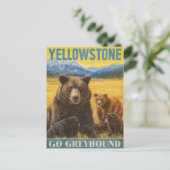 Carte Postale Yellowstone Bears Vintage voyage (Debout devant)