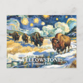 Carte Postale Yellowstone Bison Herd Van Gogh Style Texte person (Devant)