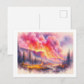 Carte Postale Yellowstone en feu, (Devant / Derrière)