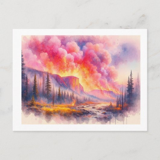 Carte Postale Yellowstone en feu, (Devant)
