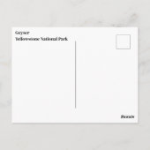 Carte postale Yellowstone Geyser (Dos)