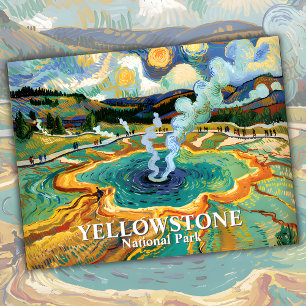 Carte Postale Yellowstone Grand Prismatic Spring Van Gogh Person