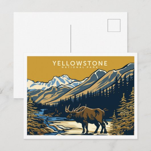 Carte Postale Yellowstone National Park États-Unis Travel (Devant / Derrière)