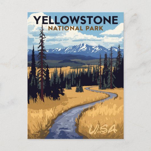 Carte Postale Yellowstone National Park Vintage (Devant)