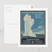 Carte Postale Yellowstone National Park Vintage Travel Poster (Devant / Derrière)
