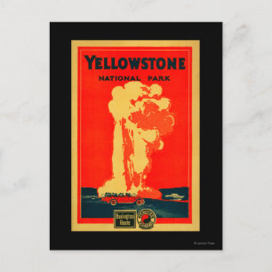 Carte Postale Yellowstone, Old Faithful Advertising Poster