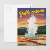 Carte Postale Yellowstone Old Faithful Geyser (Devant / Derrière)