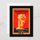 Carte Postale Yellowstone, vieille affiche fidèle de la (Devant / Derrière)