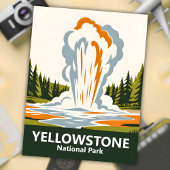 Carte Postale Yellowstone Vieux Fidèle Simple Propre Retro Perso