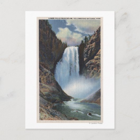 Carte Postale Yellowstone, WYLower Chutes de vue inférieure (Devant)