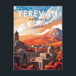 Carte Postale Yerevan Arménie Voyage Art Vintage<br><div class="desc">Conception de voyage rétro à Yerevan. Yerevan,  la capitale de l'Arménie,  est marquée par une architecture soviétique grandiose.</div>