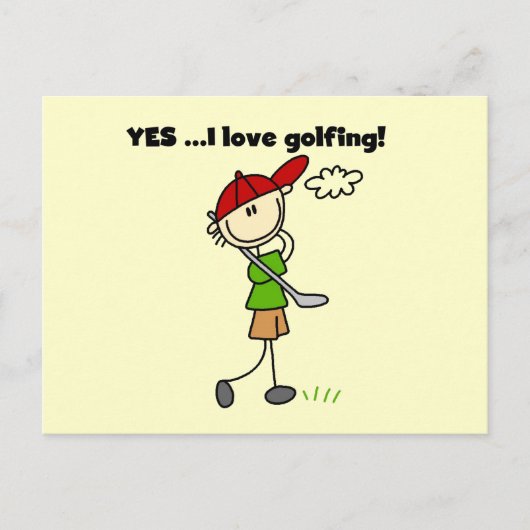 Carte Postale YES I Love Golf Tshirts et cadeaux (Devant)