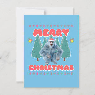 Carte Postale Yeti drôle - Joyeux Noël