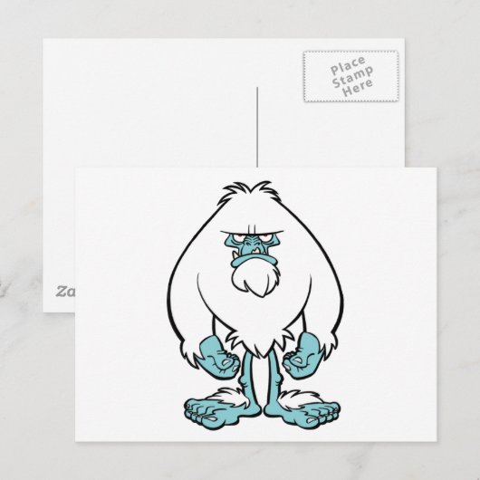 Carte Postale Yeti mécontent (Devant / Derrière)