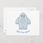Carte Postale Yeti pour l'amour (Devant / Derrière)