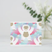 Carte Postale yeti rose (Debout devant)