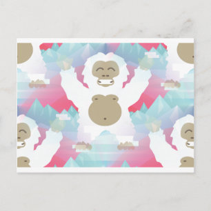 Carte Postale yeti rose