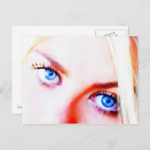 Carte Postale yeux bleus (Devant / Derrière)