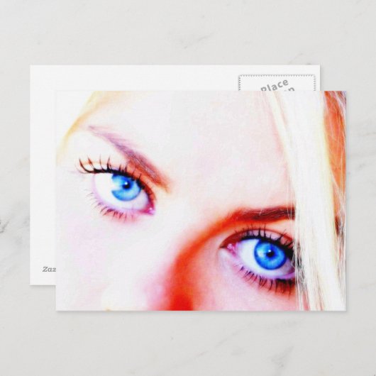 Carte Postale yeux bleus (Devant / Derrière)