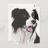 Carte Postale yeux bleus noirs et blancs (Devant / Derrière)