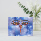 Carte Postale Yeux De Bouddha / Augen der Weisheit (Debout devant)