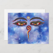 Carte Postale Yeux De Bouddha / Augen der Weisheit (Devant / Derrière)