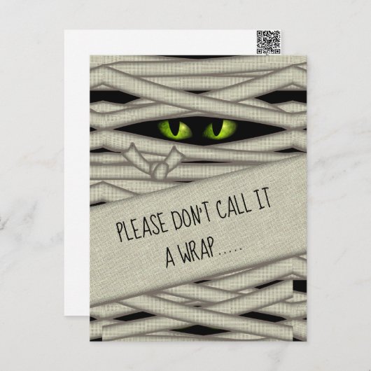 Carte Postale Yeux de momie Halloween Clap Clap Vert ID685 (Devant / Derrière)