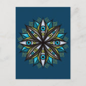 Carte Postale Yeux Étranges Avec Double Fleur Iris Mandala (Devant)