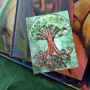 Carte Postale Yggdrasil Arbre Norse Mythologie Aquarelle