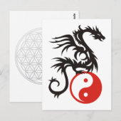 Carte Postale Yin et Yang Dragon (Devant / Derrière)