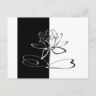 Carte Postale Yin Yang Black Lotus Blossom