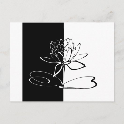 Carte Postale Yin Yang Black Lotus Blossom (Devant)