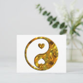 Carte Postale Yin & Yang / Coeurs or (Debout devant)