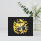 Carte Postale Yin Yang Dragons, jaune et noir (Debout devant)