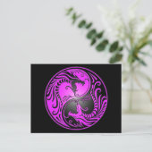Carte Postale Yin Yang Dragons, purple and black (Debout devant)