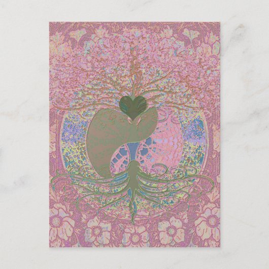 Carte Postale Yin Yang en rose (Devant)