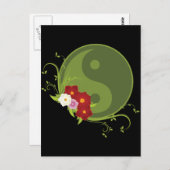 Carte Postale Yin Yang et les fleurs (Devant / Derrière)