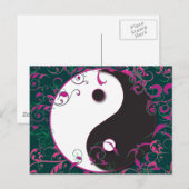 Carte Postale Yin & Yang Floral Design (Devant / Derrière)