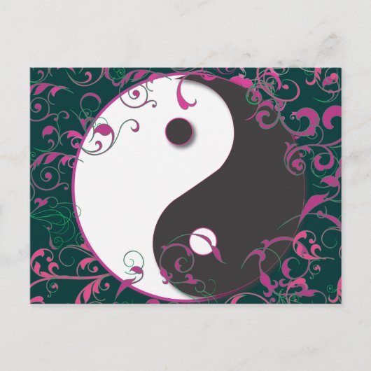 Carte Postale Yin & Yang Floral Design (Devant)