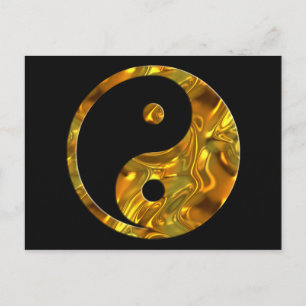 Carte Postale Yin & Yang GOLD noir