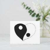 Carte Postale Yin Yang Heart (B/W) (Debout devant)