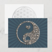 Carte Postale Yin & Yang / Hearts SILVER (Devant / Derrière)