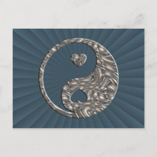 Carte Postale Yin & Yang / Hearts SILVER