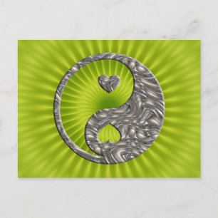 Carte Postale Yin & Yang / Hearts SILVER