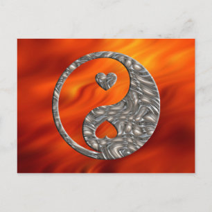 Carte Postale Yin & Yang / Hearts SILVER