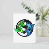 Carte Postale Yin-Yang Koi Design (Debout devant)