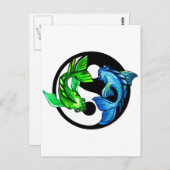 Carte Postale Yin-Yang Koi Design (Devant / Derrière)