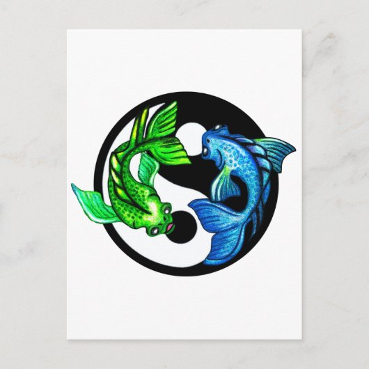 Carte Postale Yin-Yang Koi Design (Devant)