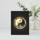 Carte Postale Yin Yang or sur noir (Debout devant)